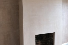 Fireplace: Re-build and re-plaster.
