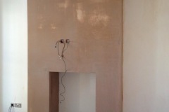 Fireplace re-plaster.