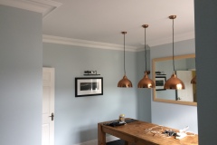 Dining room wall rendered, walls and ceiling re-plastered.