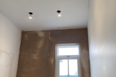 Bathroom gut and hack off all old tiles and build material. Render internal walls, dot n dab Moisture plasterboard to wall area. Re-plaster all walls and ceiling areas.