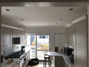 Kitchen re-fit and build, plaster walls and ceiling. Blake Plastering, Plasterer Cardiff.